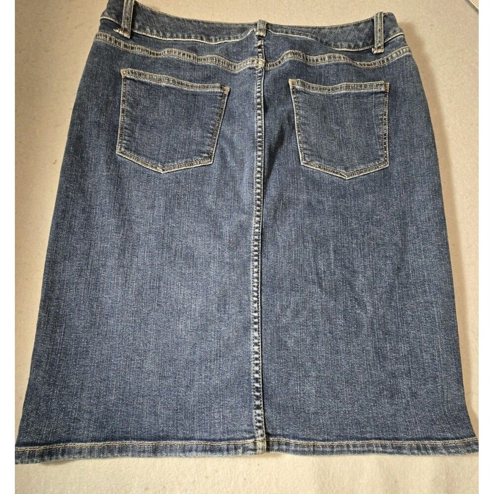 Talbots Denim Skirt Women’s 10 Medium Wash Stretch Knee Length 2012 - Picture 9 of 9